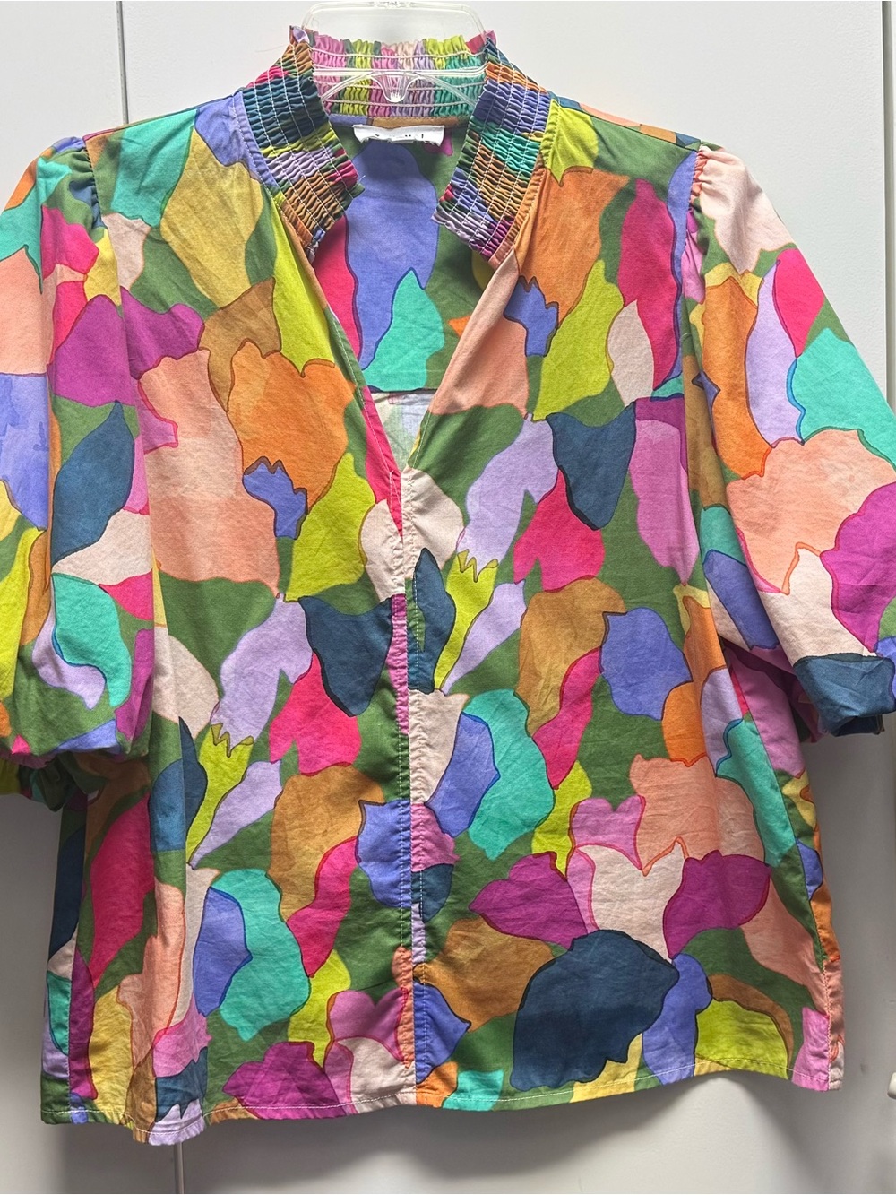 THML Alison Multicolor Puff-Sleeve Top - Picture 2 of 8